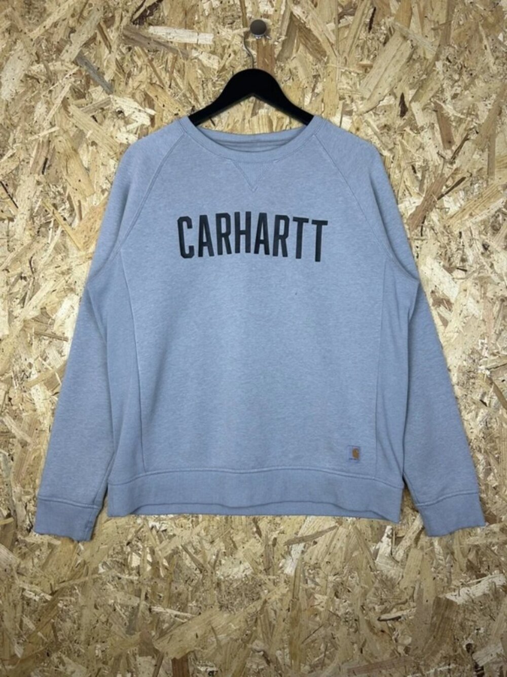 Carhartt Sweatshirt Jumper Clarksburg Spell Out Crew Neck Grey XL